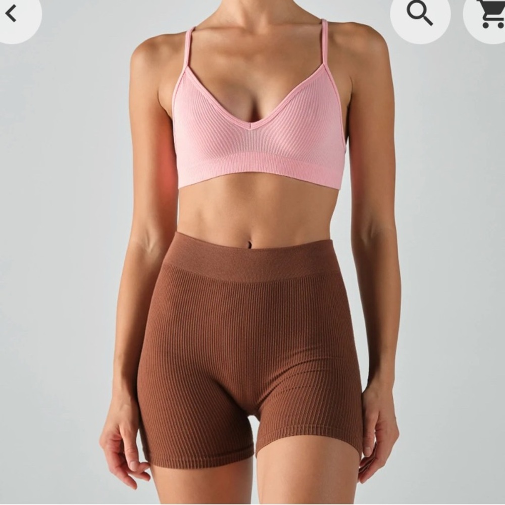 Pink Ribbed Bralette - Picture 3 of 5